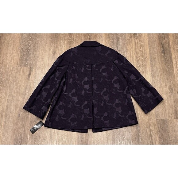 Lafayette 148 Jacket Womens Size 14 Purple Jacquard Wool Blend Coat Blazer Blake - Picture 8 of 11